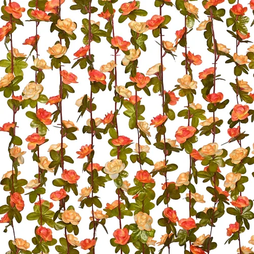 Miniatura 19 de MARTINE MALL Guirnalda de Flores – 5 hebras de 41 pies de enredaderas de rosas para decoración de dormitorio, guirnalda floral de rosas azules