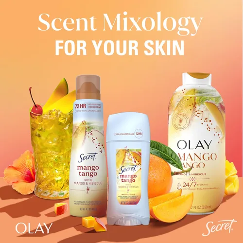 Miniatura 9 de Secret Dry Spray Desodorante antitranspirante para mujeres, 72 horas de frescura en las rocas con ácido prohialurónico, edición Miami Mocktails