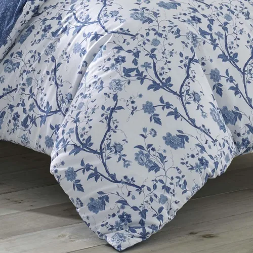 Miniatura 9 de Laura Ashley Home - Juego de funda de edredón Twin, ropa de cama de algodón reversible con fundas de almohada a juego, elegante decoración del hogar