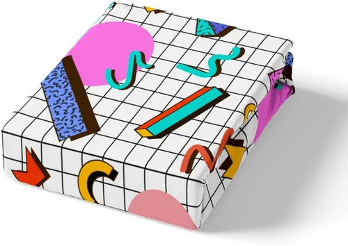 Miniatura 5 de Manfei Memphis - Juego de sábanas tamaño matrimonial, juego de sábanas retro de los años 80 o 90, estilo geométrico de la moda, 4 piezas con sábana