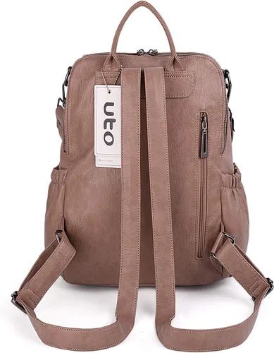 Miniatura 8 de UTO Mochila de cuero vegano para mujer, diseño de moda, convertible con borla, para viajes, con borla