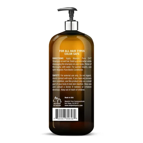 Miniatura 7 de Majestic Pure Biotin Shampoo - Champú voluminizador para la caída del cabello - con bloqueador DHT-3 - Hidratante y nutritivo - Sin sulfato
