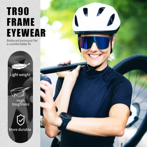 Miniatura 4 de FEISEDY Gafas de sol deportivas para hombres y mujeres, ligero TR90 marco UV400 MTB, correr, pesca, béisbol, B0224