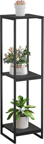Miniatura 10 de Soporte para plantas de 34 pulgadas de alto para interiores, estante moderno de 2 niveles, organizador de macetas de esquina para sala de estar