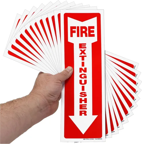 Miniatura 28 de iSYFIX Letrero para extintor de incendios – Paquete de 2 carteles reflectantes de aluminio 040 100% libre de óxido, laminado para máxima resistencia