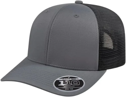 Miniatura 63 de Cap America i8502 Flexfit 110 Premium - Gorra de camionero de perfil medio con 6 paneles de malla trasera con protección UV y cierre ajustable Azul