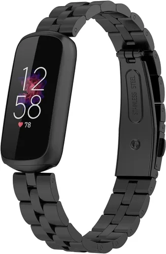 Miniatura 9 de FitTurn Correas compatibles con Fitbit Luxe Metal acero inoxidable correa de reloj de repuesto clásica duradera de enlace sólido accesorio hebilla
