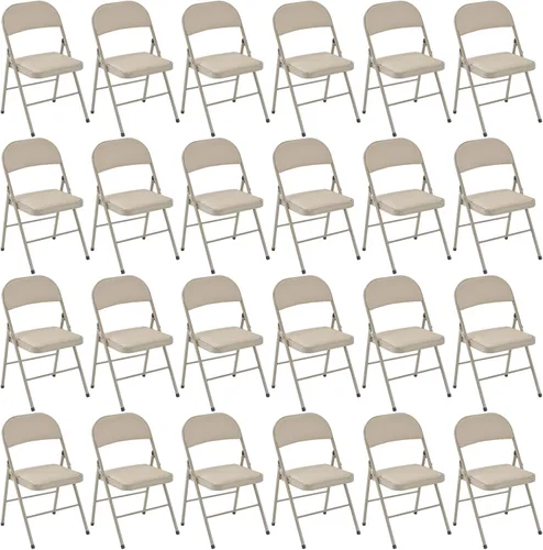 Miniatura 17 de Paquete de 4 sillas plegables negras con cojín acolchado y respaldo para interiores y exteriores, silla plegable comercial apilable portátil