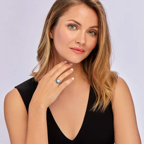 Miniatura 2 de Ross-Simons 8-8.5mm Cultured Pearl and .60 ct. t.w. London Blue Topaz Ring in Sterling Silver