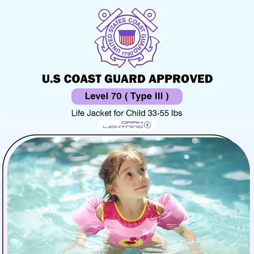 Miniatura 3 de Dark Lightning Chaleco de natación para niños de 2, 3, 4, 5, 6 y 7 años, flotadores para niños pequeños con alas de brazo de 30 a 50 libras, chaleco