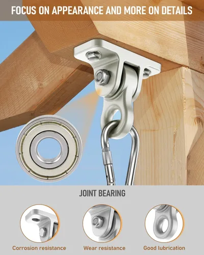 Miniatura 3 de Kit de perchas para columpios de porche resistentes, con tornillos para juegos de madera, patio, asiento de yoga, interiores y exteriores