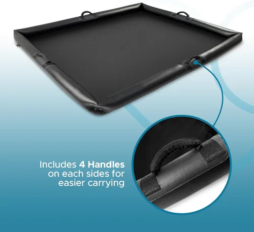 Miniatura 7 de Hoja de Masaje Nuru Inflable con Asas y Lados Inflables PVC Negro Duradero Impermeable 210 x 156 x 16 cm, 83 x 61 x 6 pulgadas Protección