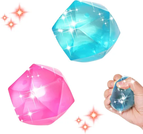 2 piezas de gran cubo de estrés de 2.45 pulgadas, bola blanda de hielo de mampostería Squishy - Juguete de diamante de malta y azúcar para tu mejor