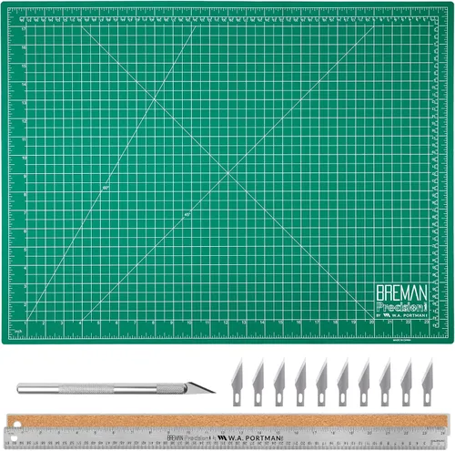 Miniatura 8 de WA Portman - Alfombrillas de corte autorreparables de 9 x 12 pulgadas para manualidades, tapete de corte de tela con cuchillo de precisión