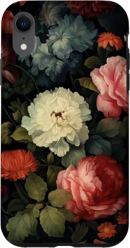 Miniatura 24 de Vintage Dark Flower Pattern Moody Floral Case for iPhone 16