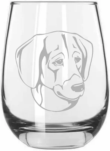 Miniatura 89 de Sakhalin Husky Dog - Copa de vino grabada personalizada de 15.25 onzas sin tallo