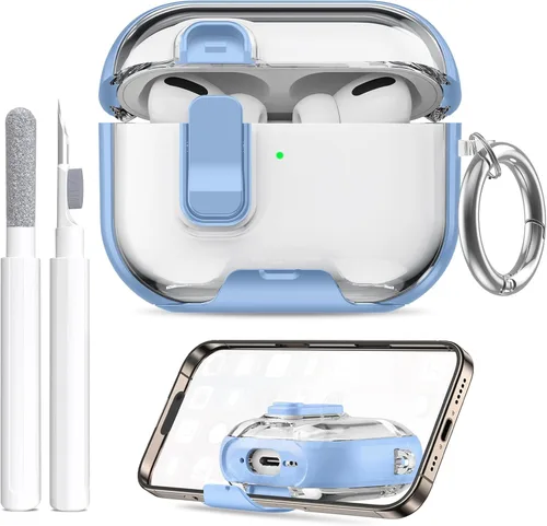 Miniatura 18 de Funda compatible con Airpods Pro 3 (2025) con soporte para teléfono y kit de limpieza, bonito clip de silicona suave para Apple AirPods Pro de 3ª