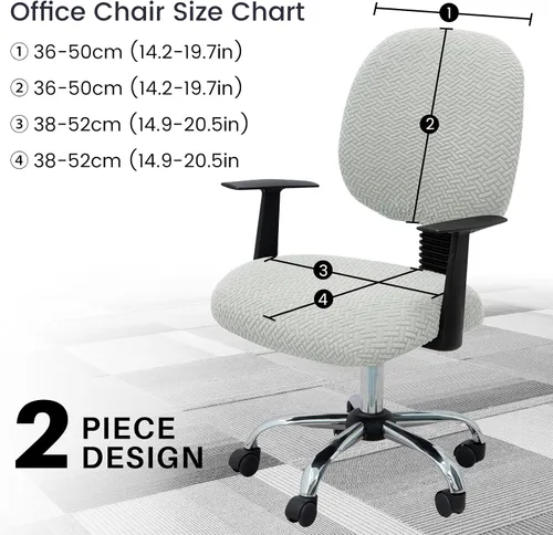 Miniatura 5 de MIFXIN Funda para Silla de Oficina de Computadora Elástica Extensible Forro de 2 Piezas Extensible de Punto Universal Funda de Asiento de Silla