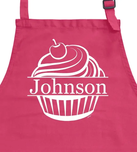Miniatura 3 de Texto personalizado Cualquier nombre hornear postre pastelería Cupcake personalizado dos bolsillos ajustable babero delantal Heliconia
