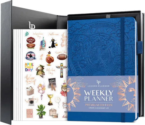Miniatura 9 de Legend Planificador Semanal Premium – Planificador Semanal, Mensual y de Presupuesto Sin Fecha – Organizador de Vida para Gestión del Tiempo y Negro