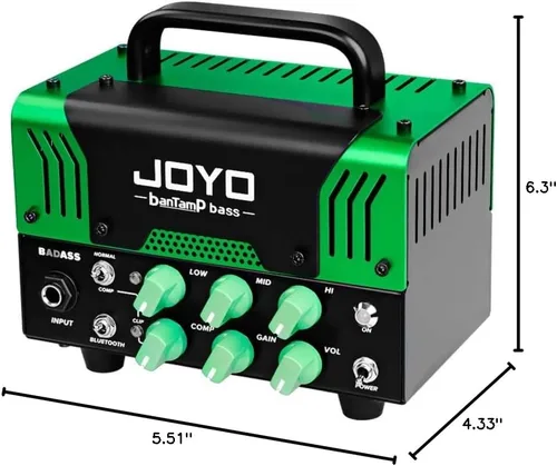 Miniatura 7 de JOYO - Preamplificador de tubo híbrido de cabeza de amplificador de graves de 50 W con 12AX7, compresor, ecualizador de 3 bandas, bucle FX