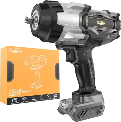 Llave de impacto inalámbrica de 1/2 pulgada compatible con batería Dewalt de 20 V, 1600 pies-libras (2200 N.m), pistola de impacto de alto par