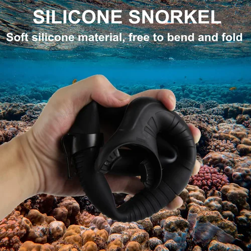Miniatura 3 de Snorkel de silicona para buceo, buceo, pesca y hockey submarino o snorkel Naranja