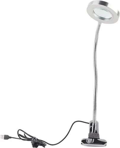 Miniatura 9 de Lámpara de escritorio con abrazadera, lupa de 2.5X con luz y abrazadera, lámpara de escritorio LED de cuello de cisne flexible de 360°, lámpara