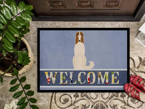 Miniatura 2 de Caroline's Treasures BB5604MAT Borzoi - Felpudo de bienvenida de 18 x 27 pulgadas, para interiores y exteriores, para entrada, antideslizante