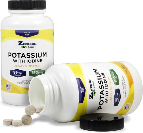 Miniatura 7 de Suplemento de apoyo con gluconato de potasio con yodo Kelp, de 250 comprimidos, 0,003 oz por tableta con 0,000005 oz de yodo, para la presión