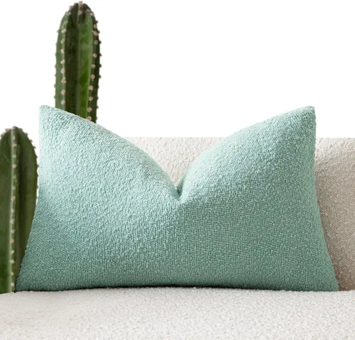Miniatura 86 de Foindtower Fundas de almohada decorativas con textura de boucle, fundas de almohada sólidas, neutrales, suaves y acogedoras para silla, sofá