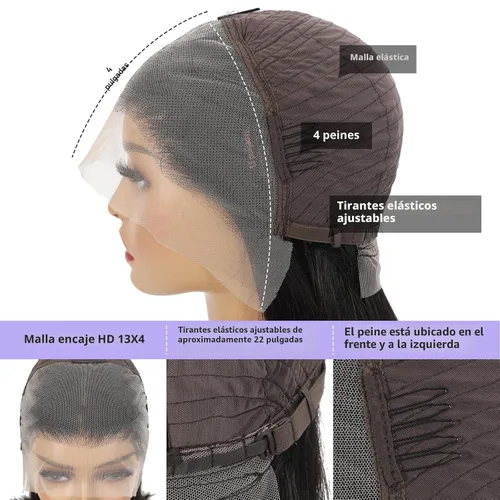 Miniatura 4 de Peluca Bob de 10 Pulgadas de Cabello Humano, Pelucas Frontales de Encaje HD 13x4 de Cabello Humano Pre-Desplumadas, Peluca Bob Corta, Pelucas