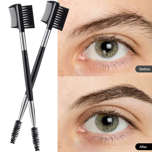 Miniatura 4 de Patelai - 3 cepillos para cejas, separador de peine de pestañas, 3 moldeadores de pestañas de cabeza y cepillo de cejas, peine doble, herramienta