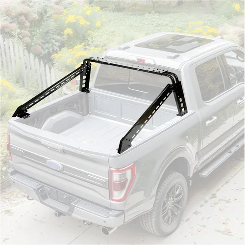 KUAFU Baúl de Transporte con Barra de Enrollado Ajustable Compatible con Camiones de Tamaño Completo 04-24 F150 F-150 | 07-18 Silverado Sierra 1500
