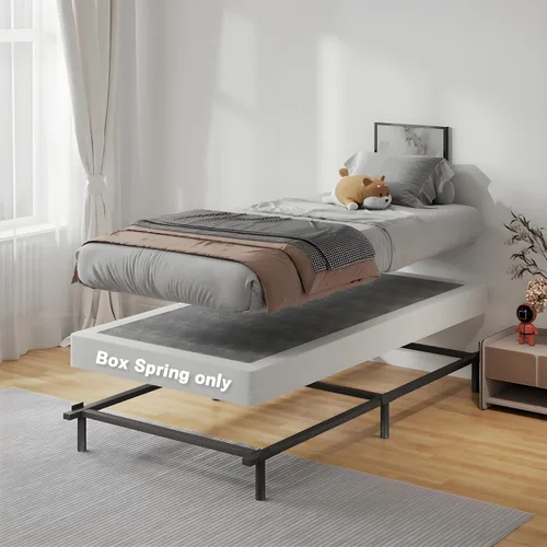 Miniatura 3 de Snaye Base de Cama con Somier Tamaño Individual de 5 Pulgadas, Somier Individual Resistente de 1500lbs Base de Colchón de Metal, Montaje Fácil sin