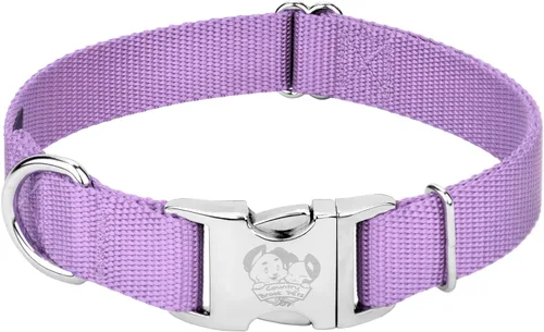 Miniatura 9 de Country Brook Petz – Collar de nailon premium con hebilla de metal para perro para razas pequeñas, medianas y grandes – 10+ colores geniales Lavanda