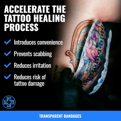 Miniatura 4 de Saniderm - Rollo de vendaje Flex Tattoo Aftercare - Envoltura de tatuaje ultra flexible, impermeable, estéril para una curación rápida y protección