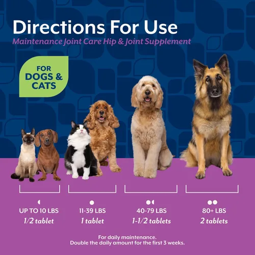Miniatura 6 de NaturVet Glucosamina DS Nivel 1 Cuidado de mantenimiento Soporte de cadera y articulaciones Suplemento para mascotas para perros y gatos