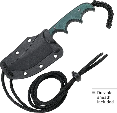 Miniatura 7 de CRKT Cuchillo de hoja fija de supervivencia al aire libre minimalista persa con vaina: hoja de borde liso de acero inoxidable, mango de micarta