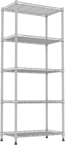Miniatura 8 de REGILLER Estantería de Almacenamiento de Metal de 5 Niveles con Estantes Ajustables, Unidades de Estantería de Pie para Lavandería, Baño, Cocina