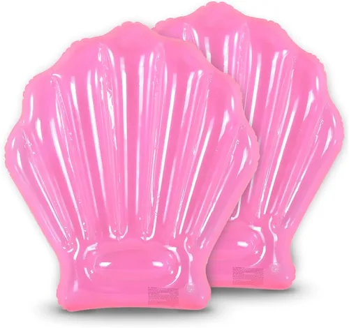 Seashell - Flotador inflable para piscina, paquete de 2 unidades, divertido flotador de conchas marinas para niños, juguetes de piscina o playa de