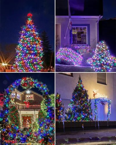 Miniatura 5 de Twinkle Star Paquete de 2 guirnaldas de 240 luces LED alimentadas por energía solar, para decoración de exteriores e interiores, de navidad, total