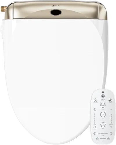Miniatura 14 de LEIVI Asiento de inodoro bidé eléctrico con control remoto inalámbrico y panel lateral, múltiples modos de rociado, asiento calefactado ajustable