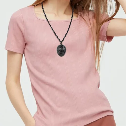 Miniatura 5 de ASGIFT Collar de la suerte de obsidiana, dije de protección de amuleto de piedra de poder con cadena de cuentas ajustable, cristal curativo, regalo