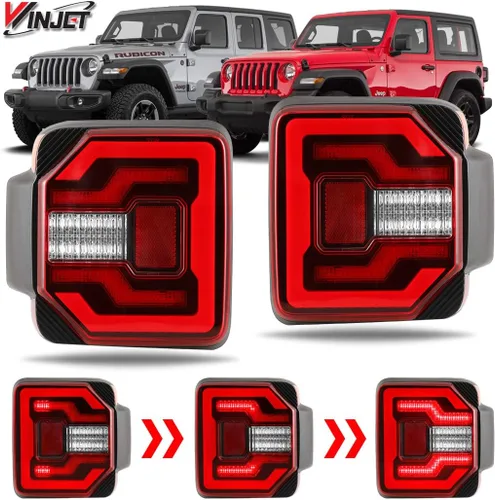 Miniatura 7 de Lámparas de cola Winjet Compatibles con Jeep [2018-2025 Wrangler JL] y [2021-2025 Jeep Wrangler 4XE Plugin] Luces traseras secuenciales LED