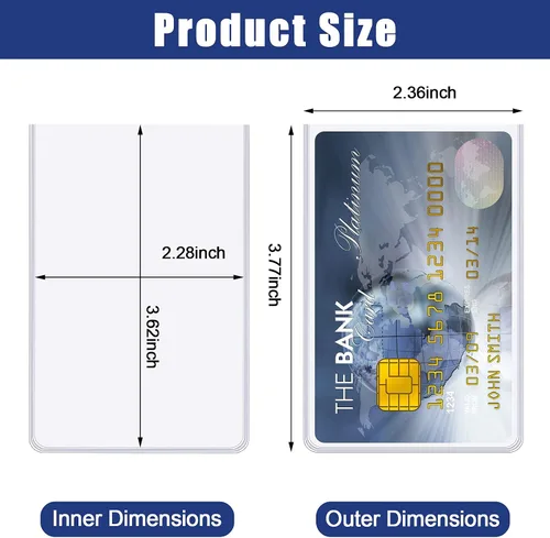 Miniatura 2 de Zonon Paquete de 48 fundas protectoras para tarjetas de seguridad social de 24 mil, soporte de plástico impermeable de PVC transparente, fundas