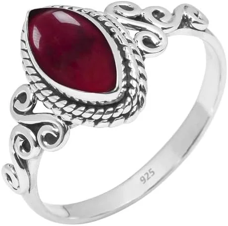 Miniatura 34 de Anillo de plata de ley 925 con piedras preciosas para mujeres y niñas, hecho a mano, anillo de promesa de piedras preciosas naturales, regalo