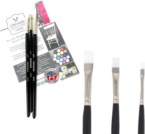 Colorantic Juego de pinceles de acuarela para pintura al óleo, muebles de pinceles finos acrílicos para artistas, pintura de tiza en miniatura, arte