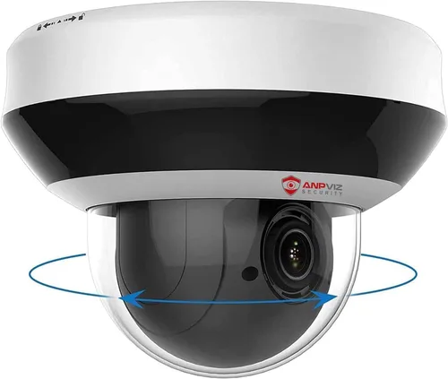 Anpviz Cámara IP PoE PTZ de 4 MP, zoom óptico 4X, protección perimetral, detección de vehículos humanos, 4 MP@30 fps, cámara de seguridad con cable