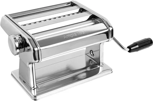 MARCATO Hecho en Italia Ampia 180 Máquina de pasta manual clásica, acero cromado. Hace lasaña, fettuccine y tagliolini.